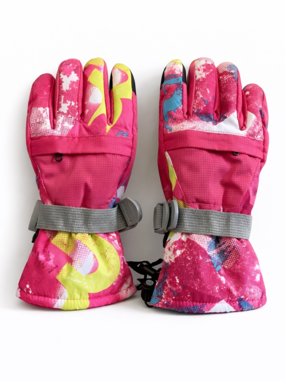 4/$20➡️ Pink Waterproof Winter Gloves with Multicolor Accents – Size Medium NWOT